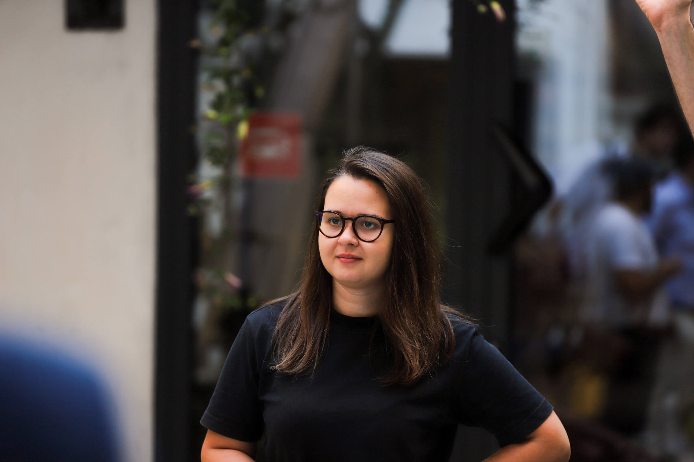 Participant with glasses