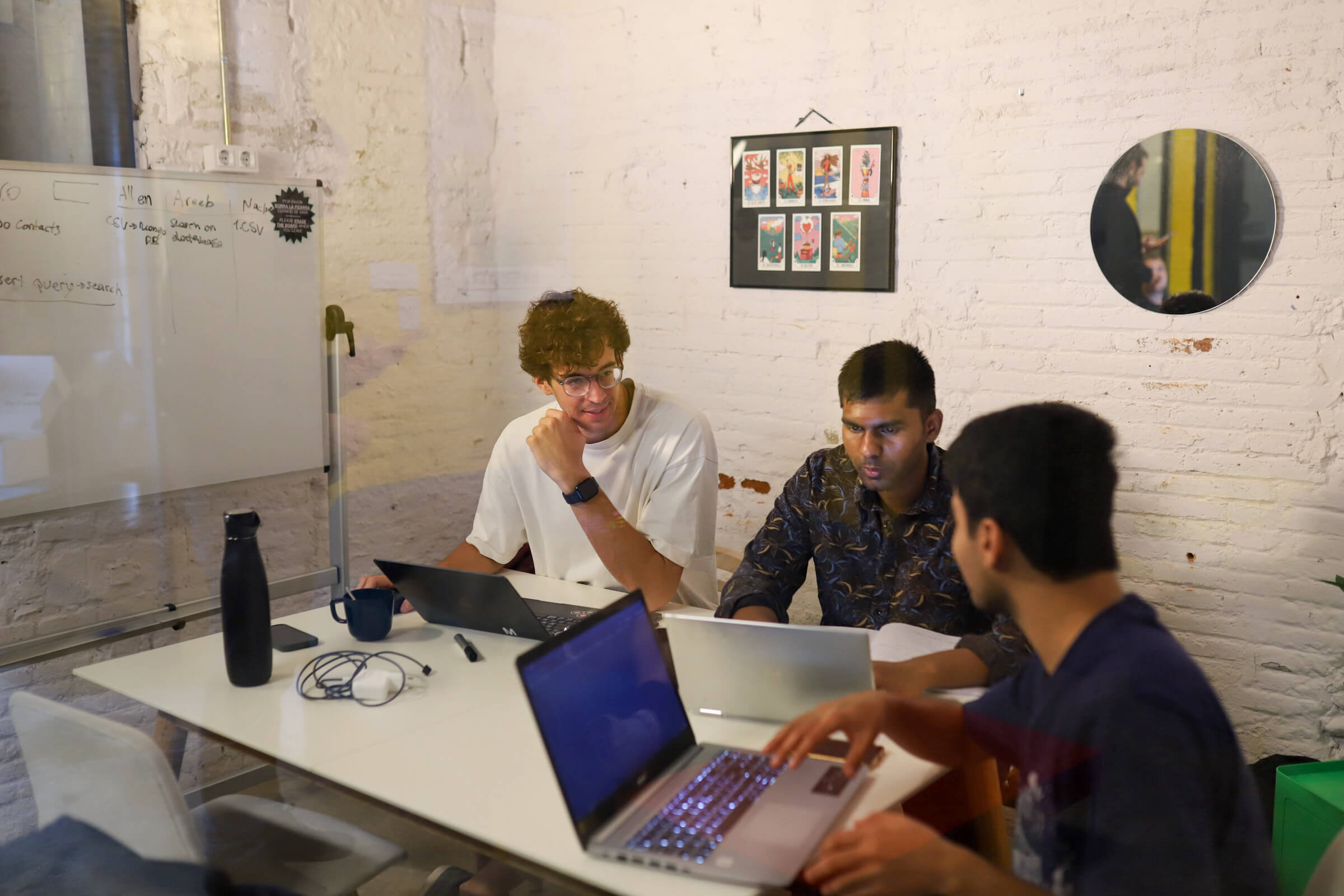 Team working at laptops