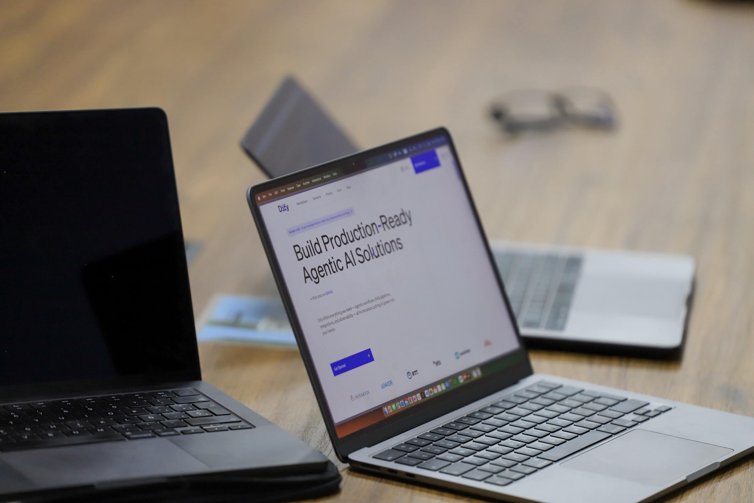 Laptop showing AI solutions